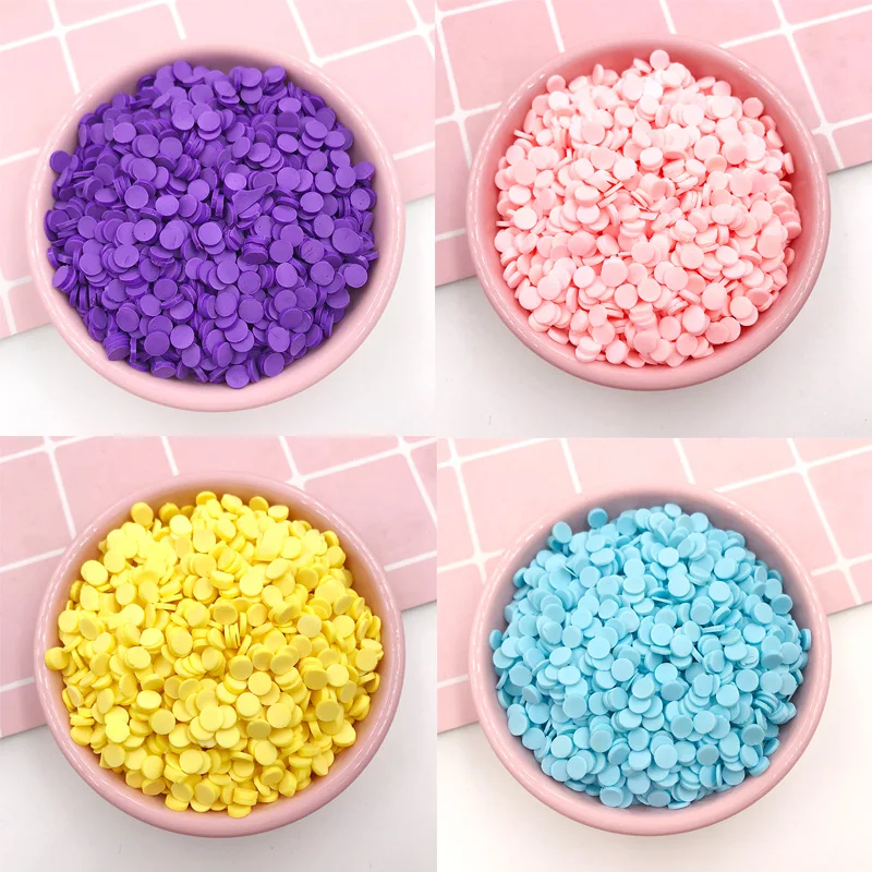 100 г/лот украшения для дизайна ногтей 3D Красочные Круглые Ломтики Полимерная