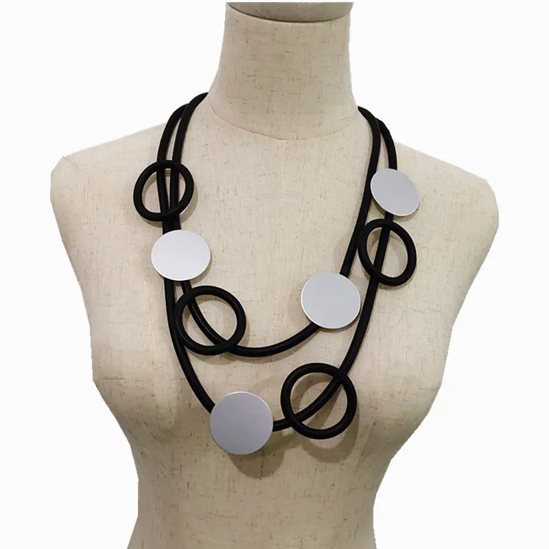 Двухслойная резиновая подвеска YD & YDBZ короткое ожерелье для женщин текущая