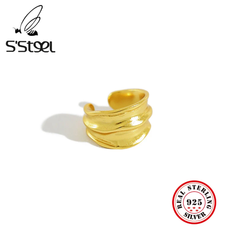 

S'STEEL Earrings For Women 925 Sterling Silver Clip Earring Irregular Earings Minimalist Gold Earing Oorbellen Bijoux Jewellery