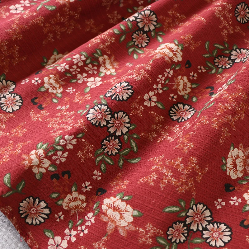 

Japan Style Mori Girl Cotton Floral Print Skirt Loose Literary vintage Women A-line Midi Skirt