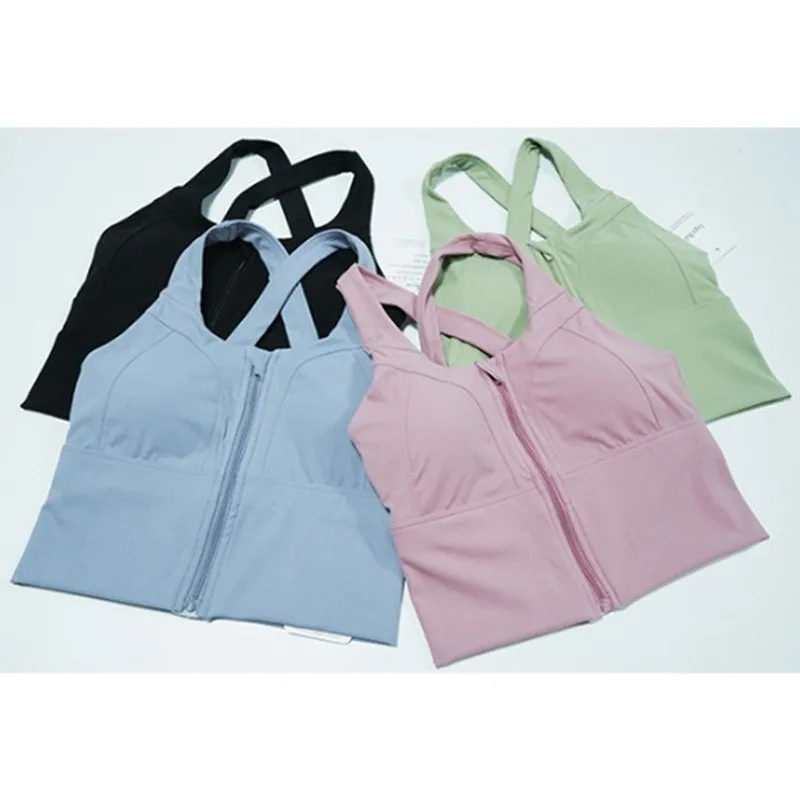 Front Zipper Movement Shockproof Top Women