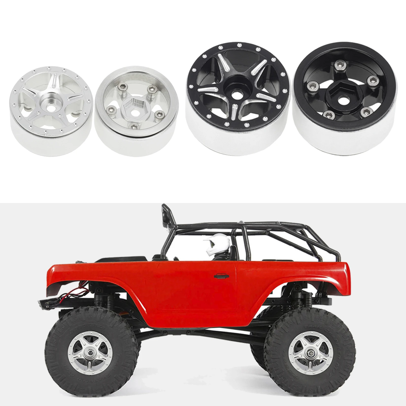 

2 шт./комплект, набор алюминиевых ободов для радиоуправляемого автомобиля