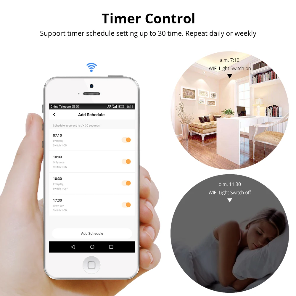Zemismart WiFi Push Swicth Tuya умный контроль жизни один два три банды 110 В 220 В таймер управления