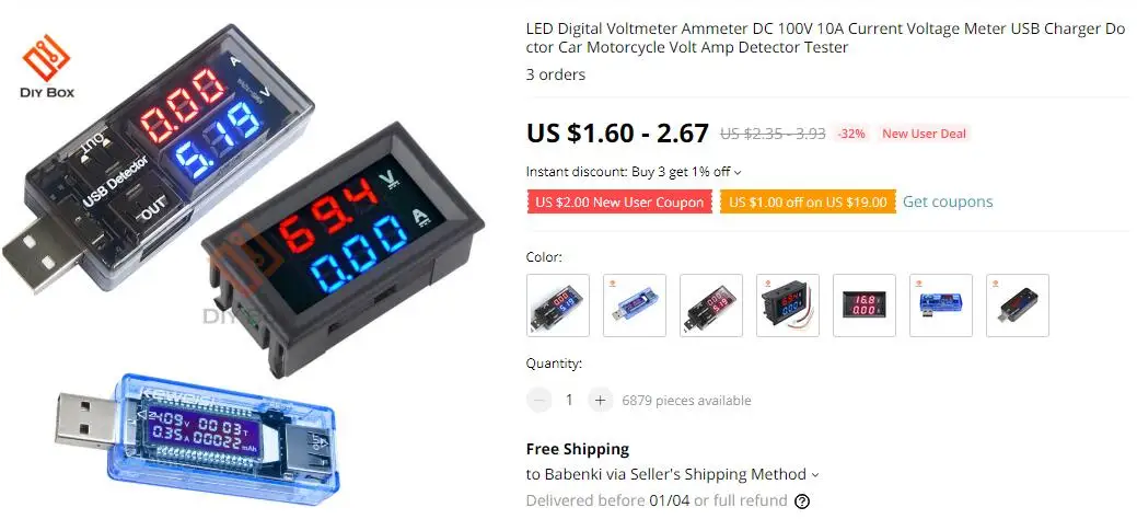 С двойным выходом USB тестер Мобильный зарядный детектор питания Тестер двойной дисплей светодиодный цифровой вольтметр Амперметр Напряжение Ток детектор