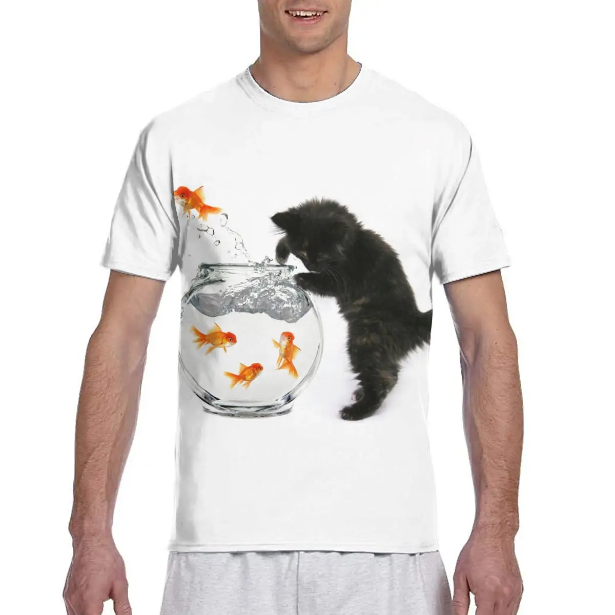 

2021 New Fashion cute Graphic Short Sleeve Animals,cat full print Tees Hip Hop Men Women Streetwear O Neck Tshirt clothes top