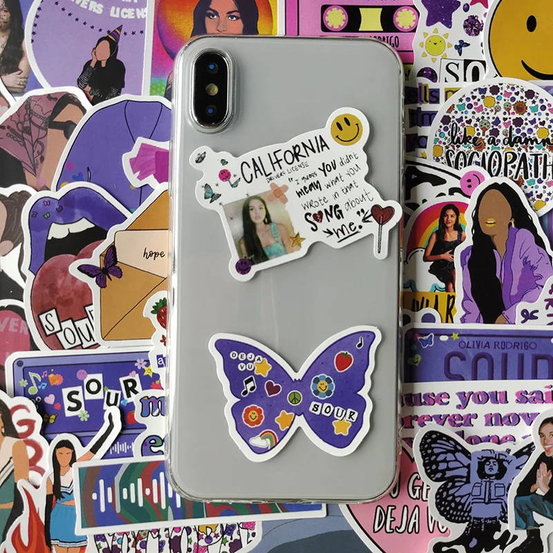 103050pcs hot singer olivia rodrigo sour stickers aesthetic laptop car guitar graffiti cool waterproof sticker for kids toy free global shipping