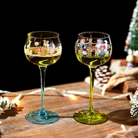 lead free crystal wine glass goblet glass wine cup cocktail glass nordic ins style hand painted cute doll goblet