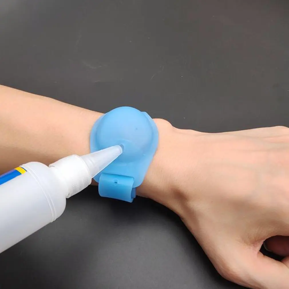 Sanitizer Dispenser Bracelet Wristband Sanitizer Dispenser Gel Bracelet Hand Washing Liquid Silicone With Pumps wristband hand dispenser hand sanitizer dispensing silica gel wearable refillable dispenser pumps wristbands hand band wrist