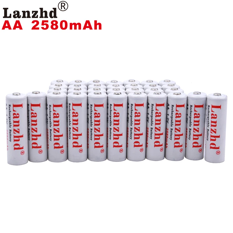 

Никелево-металлогидридные аккумуляторные батареи AA, 28 шт., 1,2 В, 2580 мА · ч, 1,2 В, игрушка-фонарик, предварительно нагреваемые батареи AA