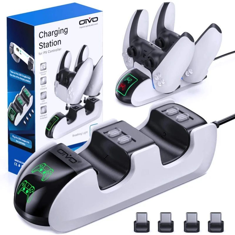

Gamepad Accessories Dual Fast Charger For PS5 Joystick Wireless Docking Station Stand Controller Charging Dock Suitable For PS 5
