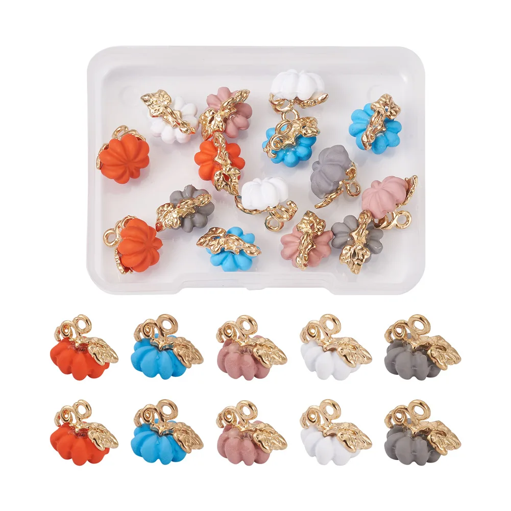 

20pcs/box Pumpkin Halloween Charms Spray Painted Zinc Alloy Pendant for Bracelet Earrings DIY Fashion Jewelry Accessories