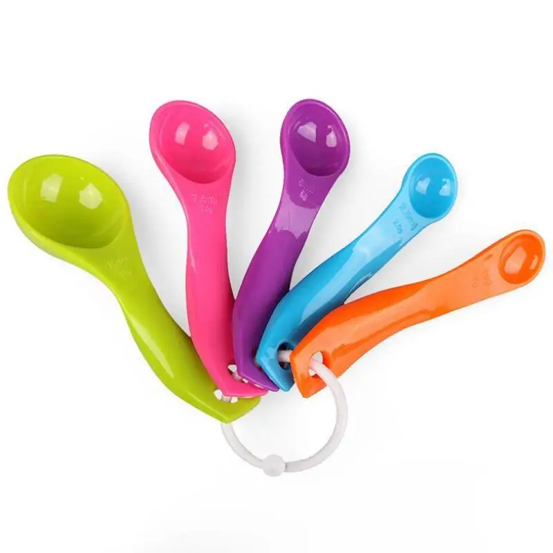 

5pcs/lot Measuring Spoon Set With Scale Food Grade Measuring Kitchen Baking Cooking Tool LX2806