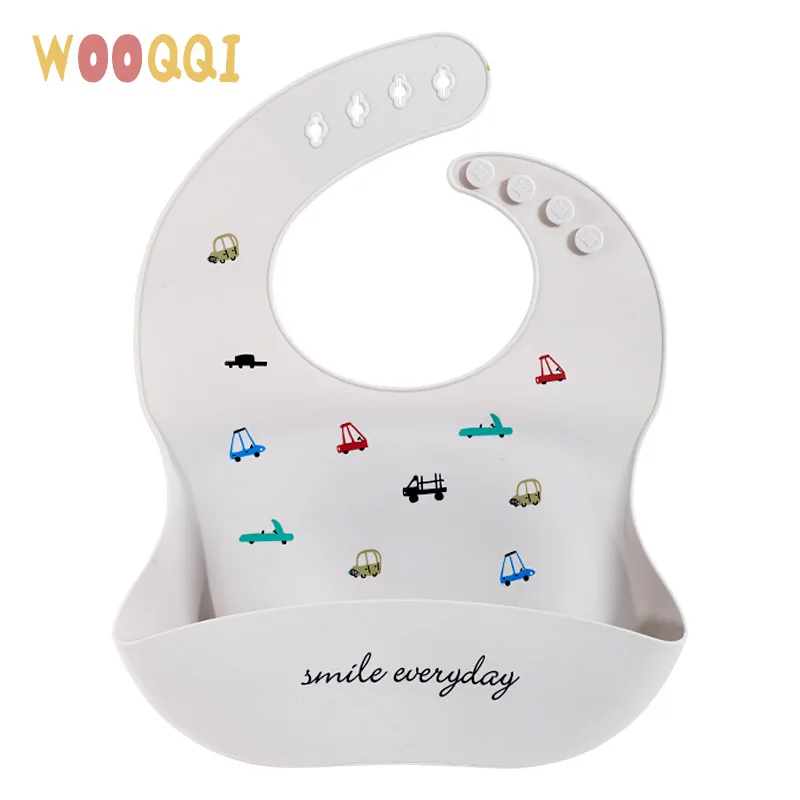 

Fashionable Baby Bib Waterproof Children's Silicone Bibs New Born Saliva Rice Pocket Disposable
