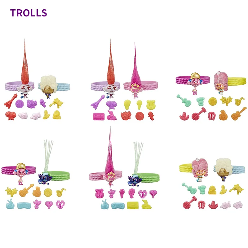 

Trolls DreamWorks Toy for Kid Gift Tiny Dancers Friend Pack with 2 Tiny Dancers Figures 2 Bracelets and 10 Charms Toy Hasbro
