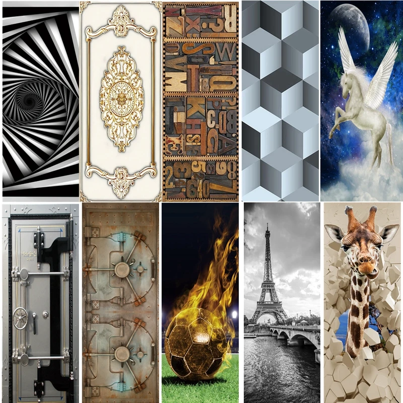 

Wood Grain Door Sticker Vinyl Adhesive Waterproof Removable Door Wallpaper Adhesive Sticker Poster Room Decoration Mural Decals