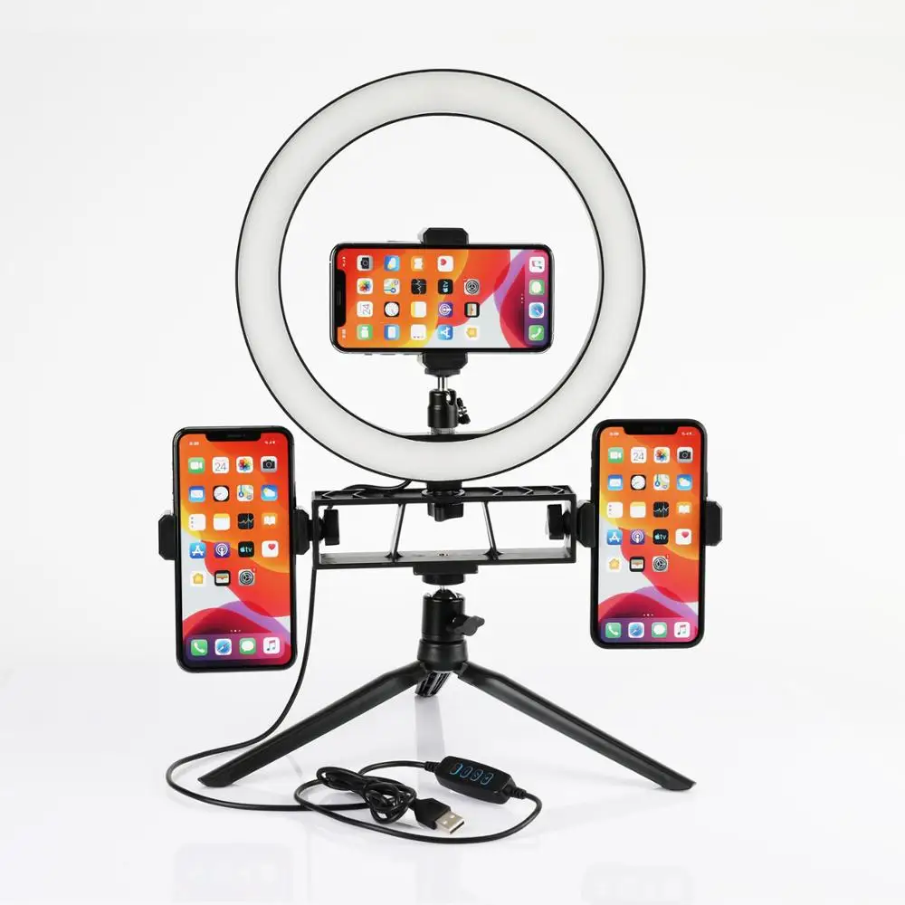 Кольцевой светодиодный светильник для фотосъемки 26 см с регулируемой яркостью |