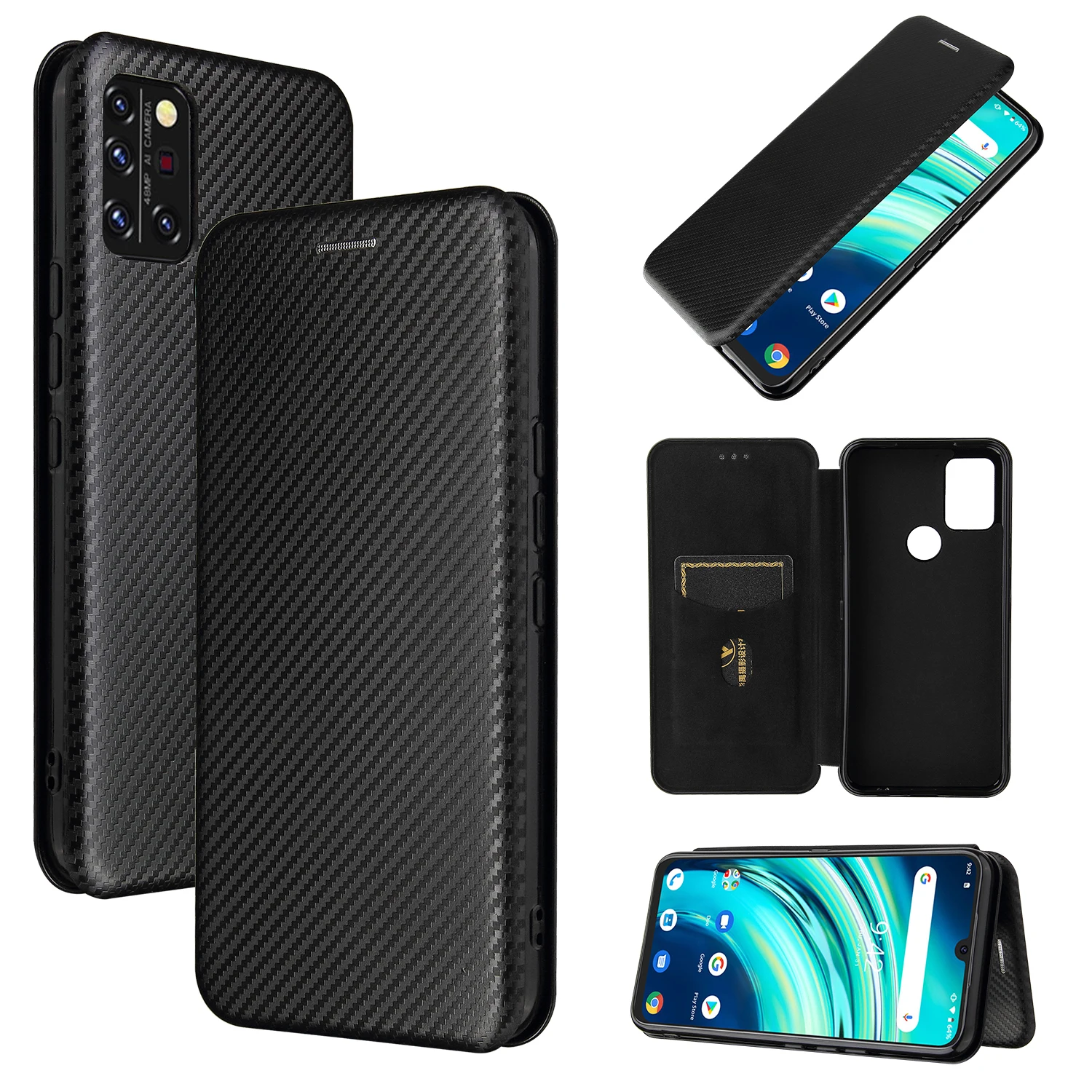 magnetic carbon fiber flip leather wallet case for umidigi power 5s a11s s5 pro max a9 a7s a3s x holder walle cover phone case free global shipping