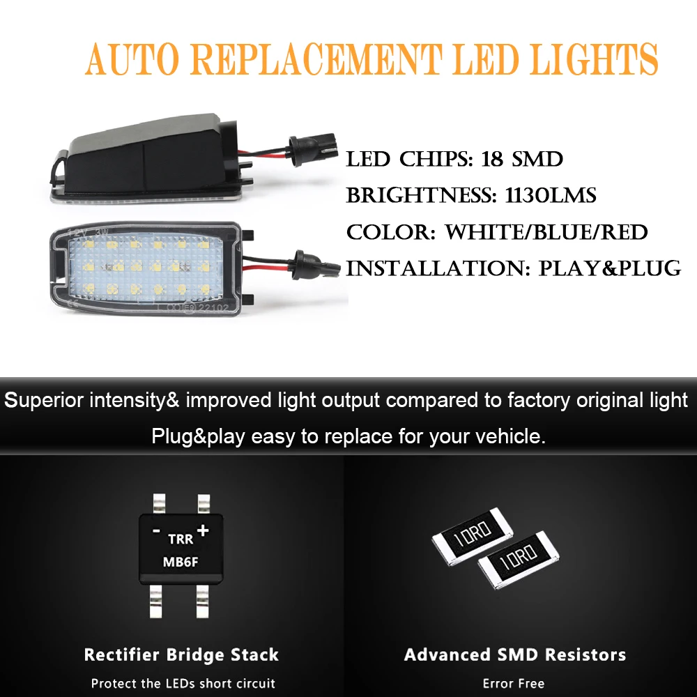 2 шт. 6000K белый светодиодный светильник с боковым креплением Reariew для Land Rover Discovery 4