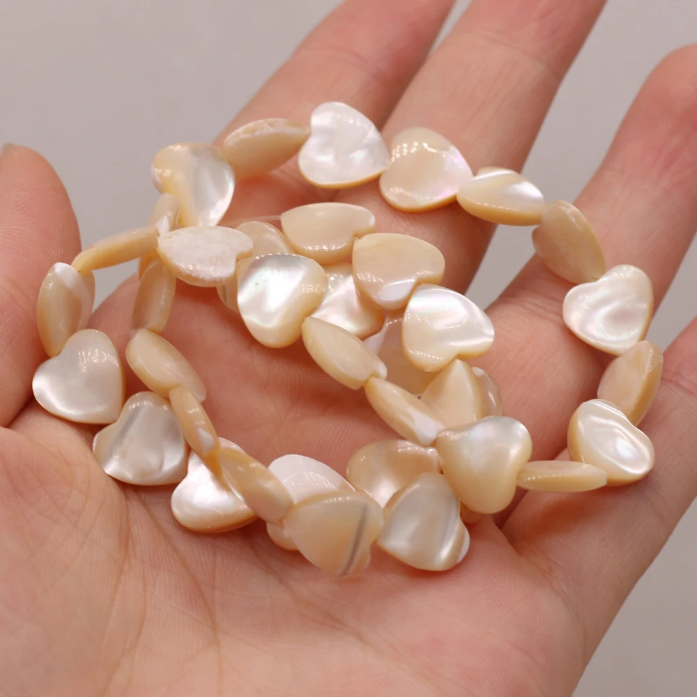 

Yellow Natural Shell Heart Shape Beads for DIY Jewelry Making Necklace Earrings Accessories High Quality Gift