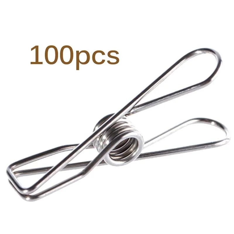 

100pcs stainless stee Clothes Pegs Clothes Pins For Coat Pants Laundry Drying pegs Beach Towel Clip Washing Towel Holder towel