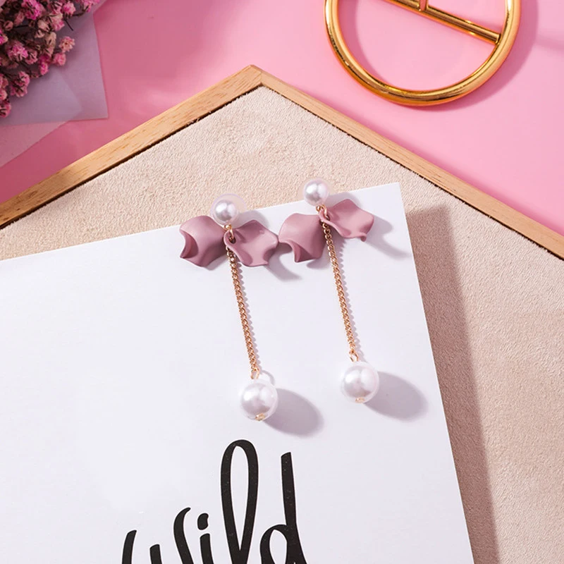 

Korean Style Cute Flower Dangle Earrings For Women 2021 New Fashion Sweet Charm Earrings Female Wholesale Jewelry Gift