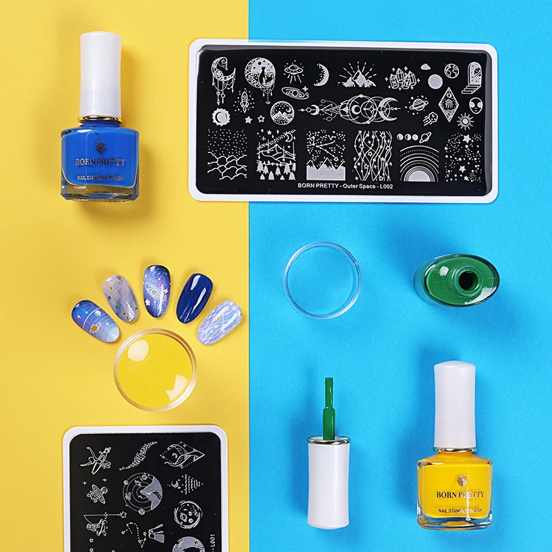 BORN PRETTY внешняя космическая пластина для штамповки ногтей Звездное изображение