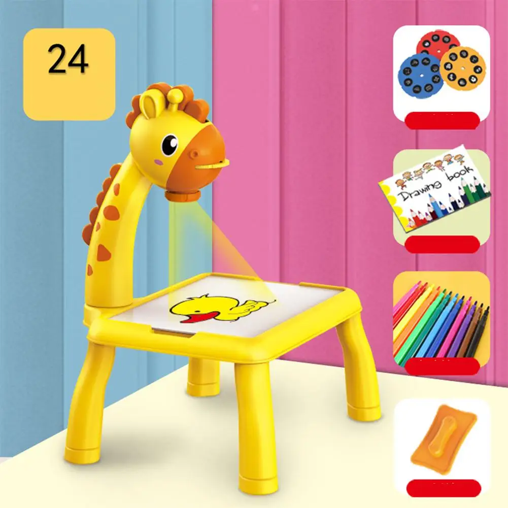 

Проекционная доска для рисования, многофункциональный светящийся проекционный обучающий стол для раннего развития ребенка, игрушки для ри...