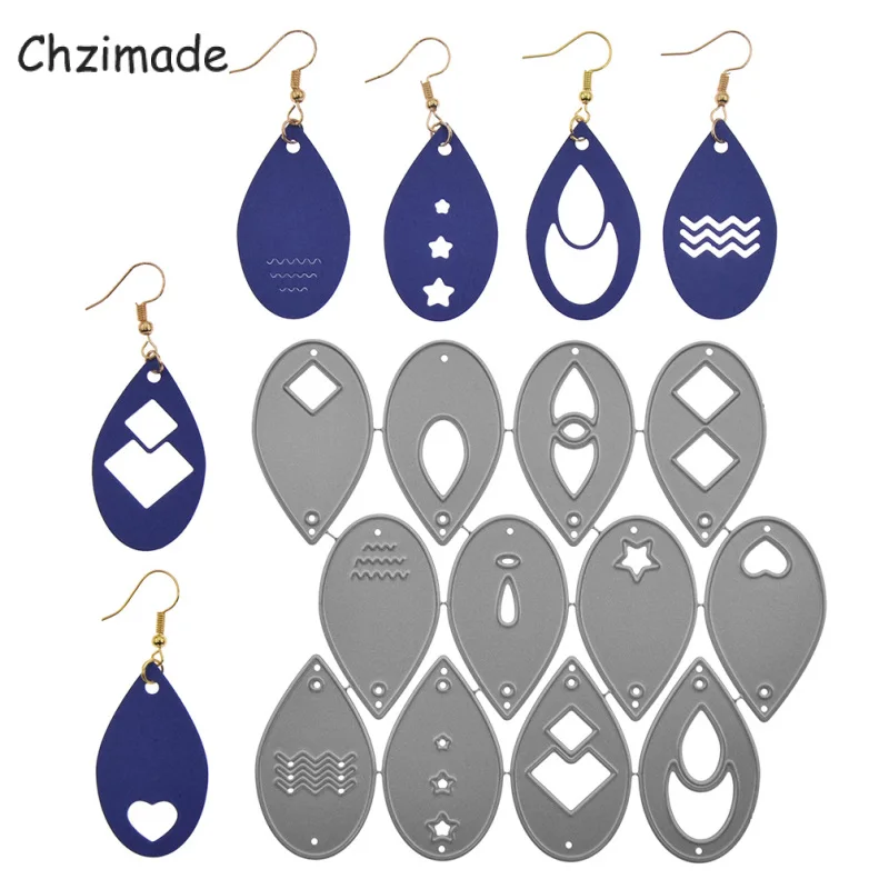 

Chzimade Hollow Heart Earrings Metal Cutting Dies Scrapbooking Stencil For Cards Making DIY Embossing Dies Cut Paper Crafts
