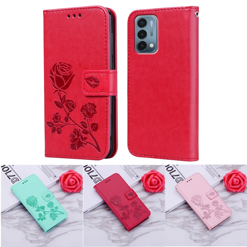 

Patterned Rose Flower Leather Phone Holster For Carcasa OnePlus Nord 2 N200 N100 N10 5G Wallet Case on OnePlus Nord CE 5G Cover