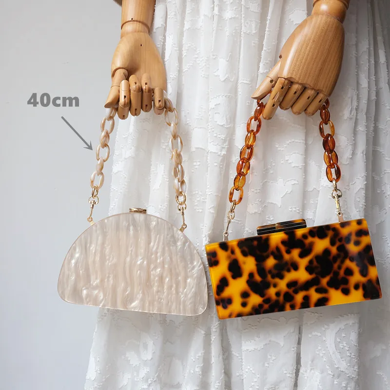 

Acrylic Bag Chain Vinatage Bag Accessory fashion Shoulder Bag Strap Mix Color Women Handbag Chain With Buckle Shoulder Bag Strap