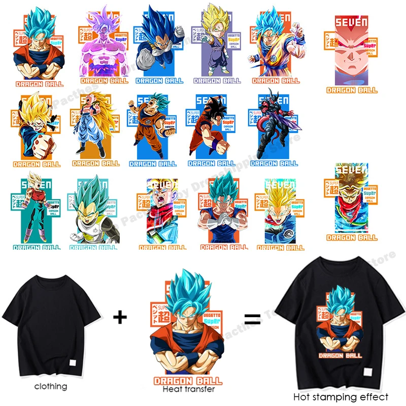 Нашивки для одежды Dragon Ball Z Goku Vegeta теплопередающие аниме наклейки термоклейкие