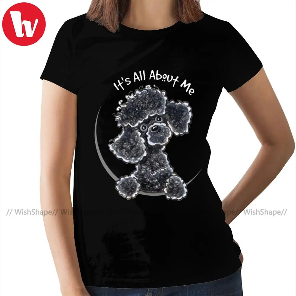 

Poodle T-Shirt Black Toy Poodle IAAM Fitted T Shirt O Neck Print Women tshirt Black Ladies Tee Shirt