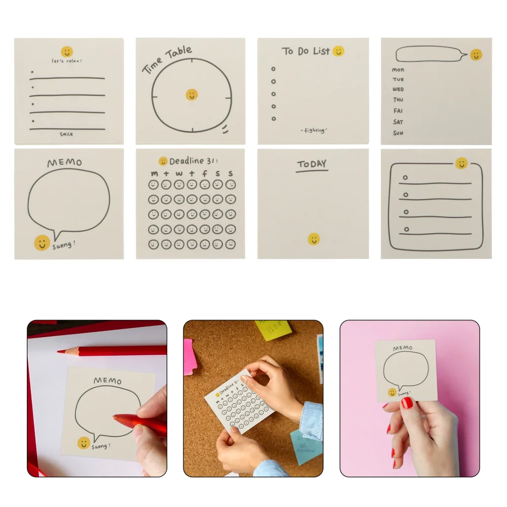 

1 Set/320pcs Planner Sticky Pads Adhesive Paper Notes Cartoon Note Pads Memo