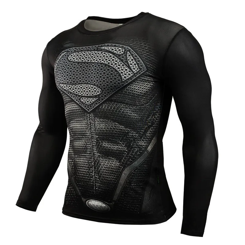 

Long Sleeve Sport Shirt Men Superhero Punisher 3D Compression T Shirt Quick Dry Men's Running T-shirt Gym Fitness Top rashgard