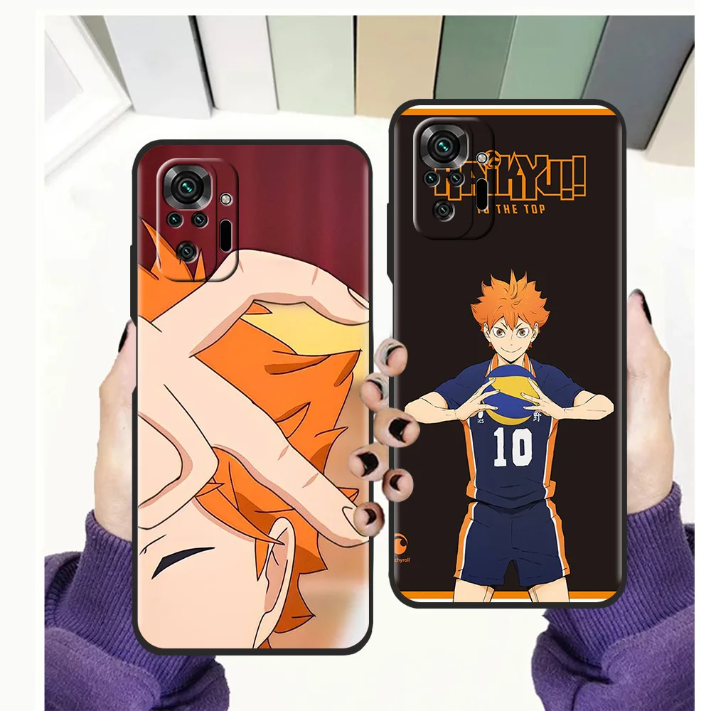 Haikyuu Hinata Anime Phone Case for Redmi Note 11 Pro Plus 7 8 8T 9S 9 10 Pro K40 Gaming 8 9 9A 9C Plus Shockproof Silicon Shell