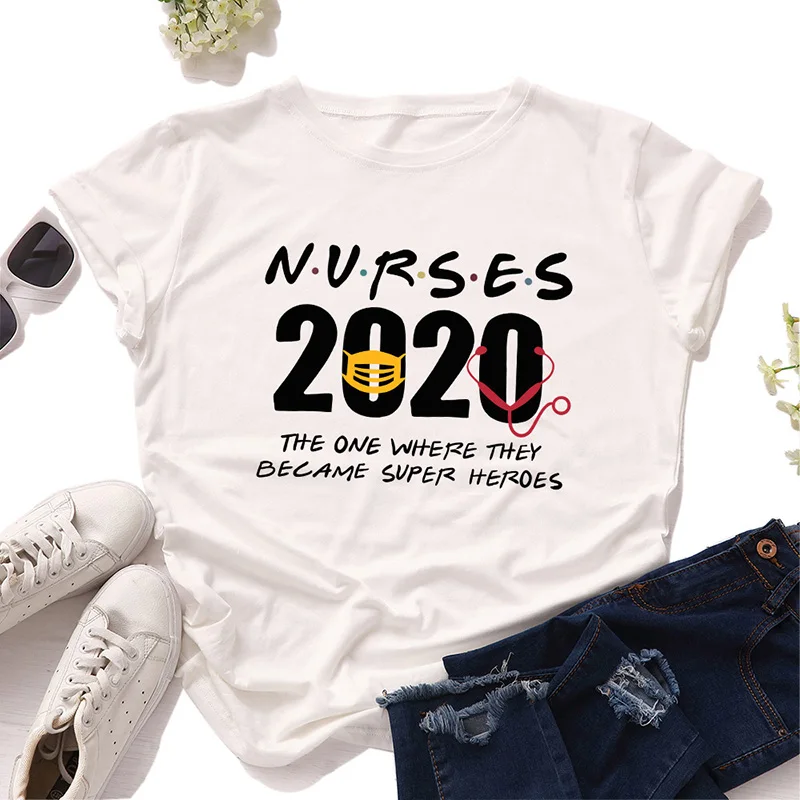 

Summer female T-shirt nurse is hero letter printing female T-shirt fashion Harajuku graphic T-shirt short sleeve female