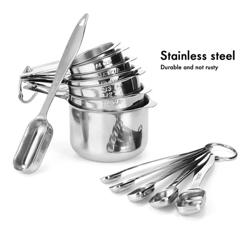 

Measuring Cups Measuring Spoons Set Includes 13 Stainless Steel Liquid Measuring Cup Dry Measuring Cup Nesting Cups