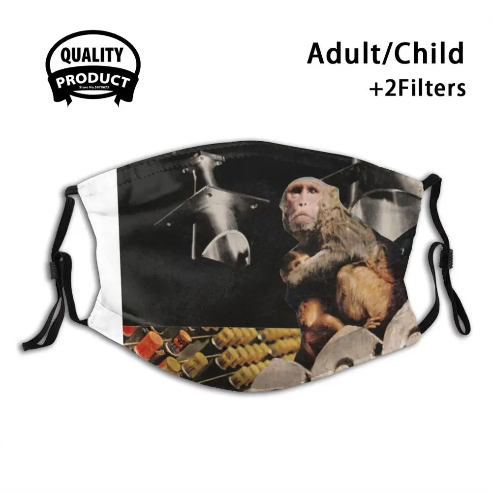 

The Amateur Scientist Anti Dust Face Mask Washable Filter ReusableMonkey Space Retro Sci Fi Science Fiction Moon