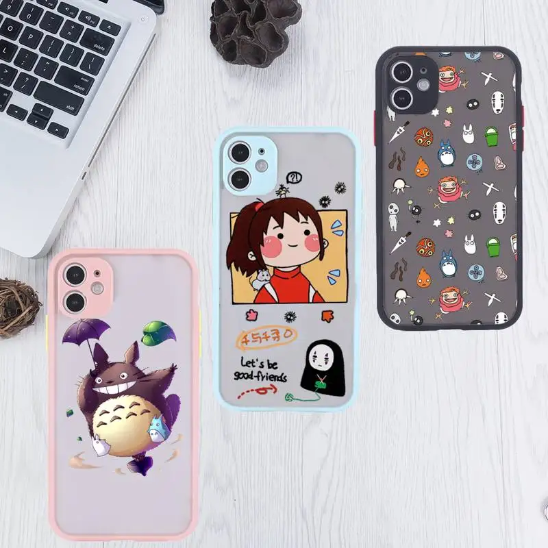 

Totoro Hayao Miyazaki Japan Phone Case matte transparent For iphone 7 8 11 12 plus mini x xs xr pro max cover