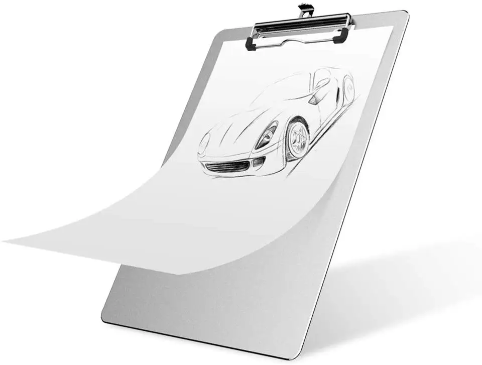 

Алюминиевый планшет с зажимом для бумаги с прочным и прочным металлическим зажимом, 8,8x12,4 дюйма, формат буквы А4, алюминиевый держатель для б...