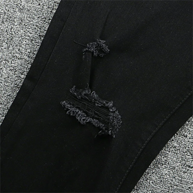 

High Street Damage Hole Distressed Represent Jean Pants Men Women Best Quality Washed Old Slim-fit Stretch Represent Denim Pants