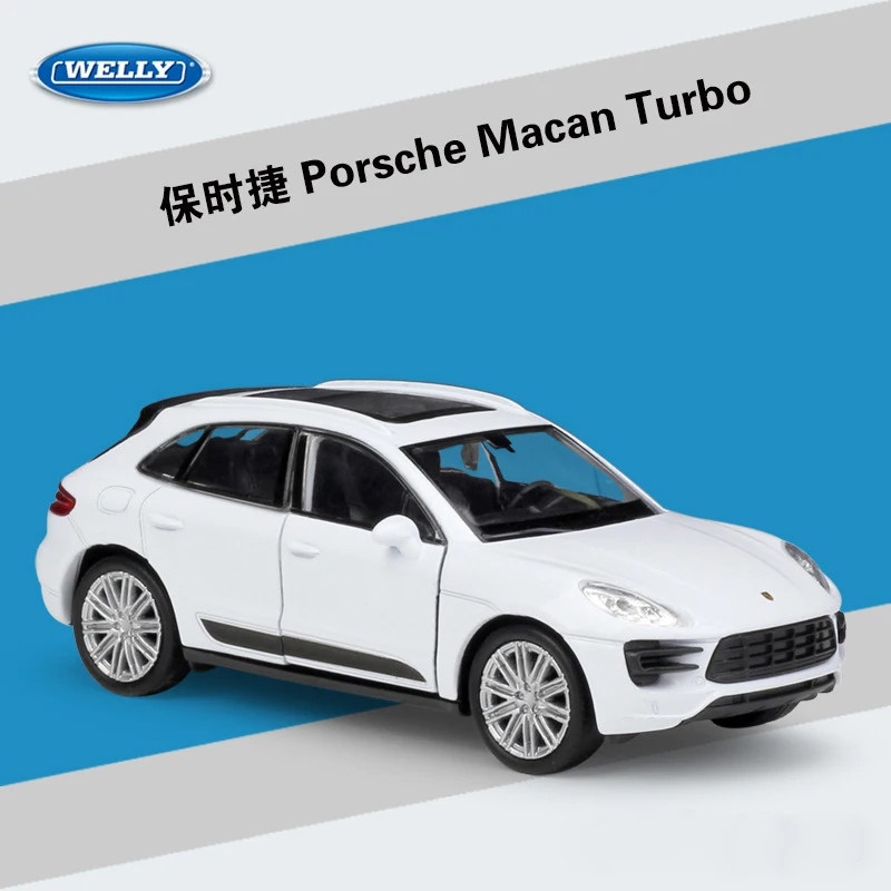 

WELLY 1:36 Scale Porsche Macan Turbo Simulator Pull Back Car SUV Model Car Metal Alloy Toy Car For Kids Gift Collection B17