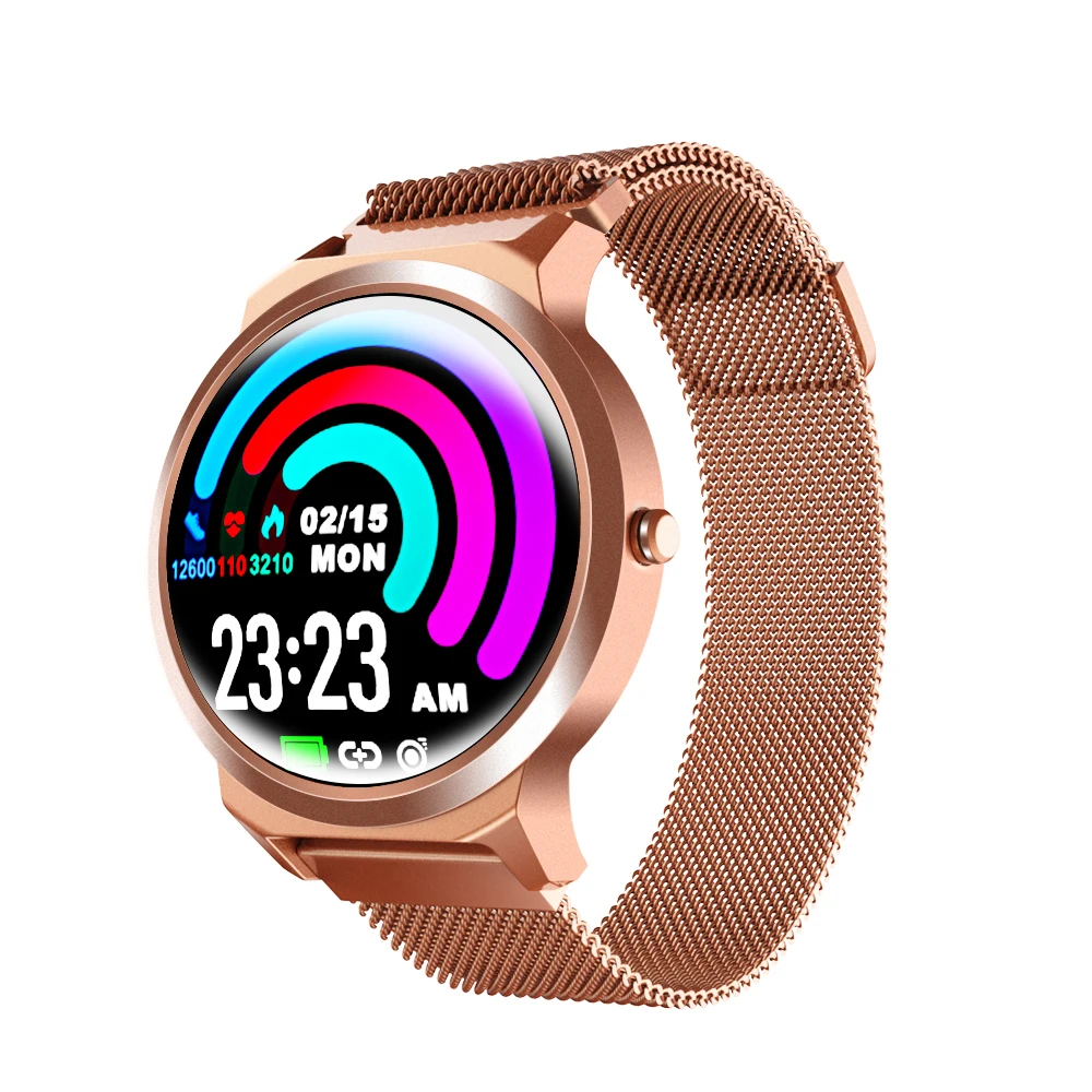 rose gold ELF1 полный сенсорный 1,3 дюймов wo для мужчин Смарт часы для мужчин для сердечного ритма кровяное давление Smartwatch - Цвет: rose gold