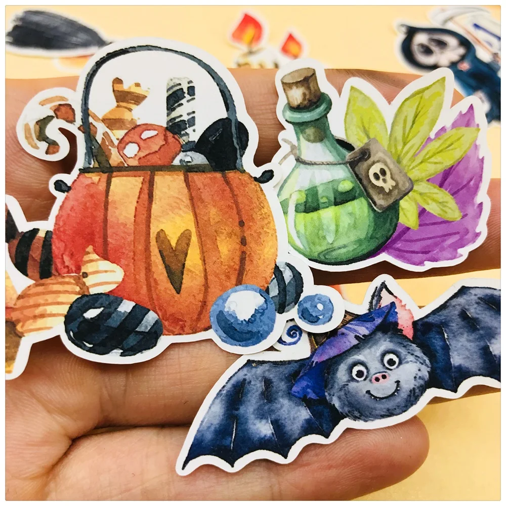 

33Pcs/Bag Vintage Halloween Party Pumpkin Ghost Sticker DIY Craft Scrapbooking Album Journal Happy Planner Decorative Stickers