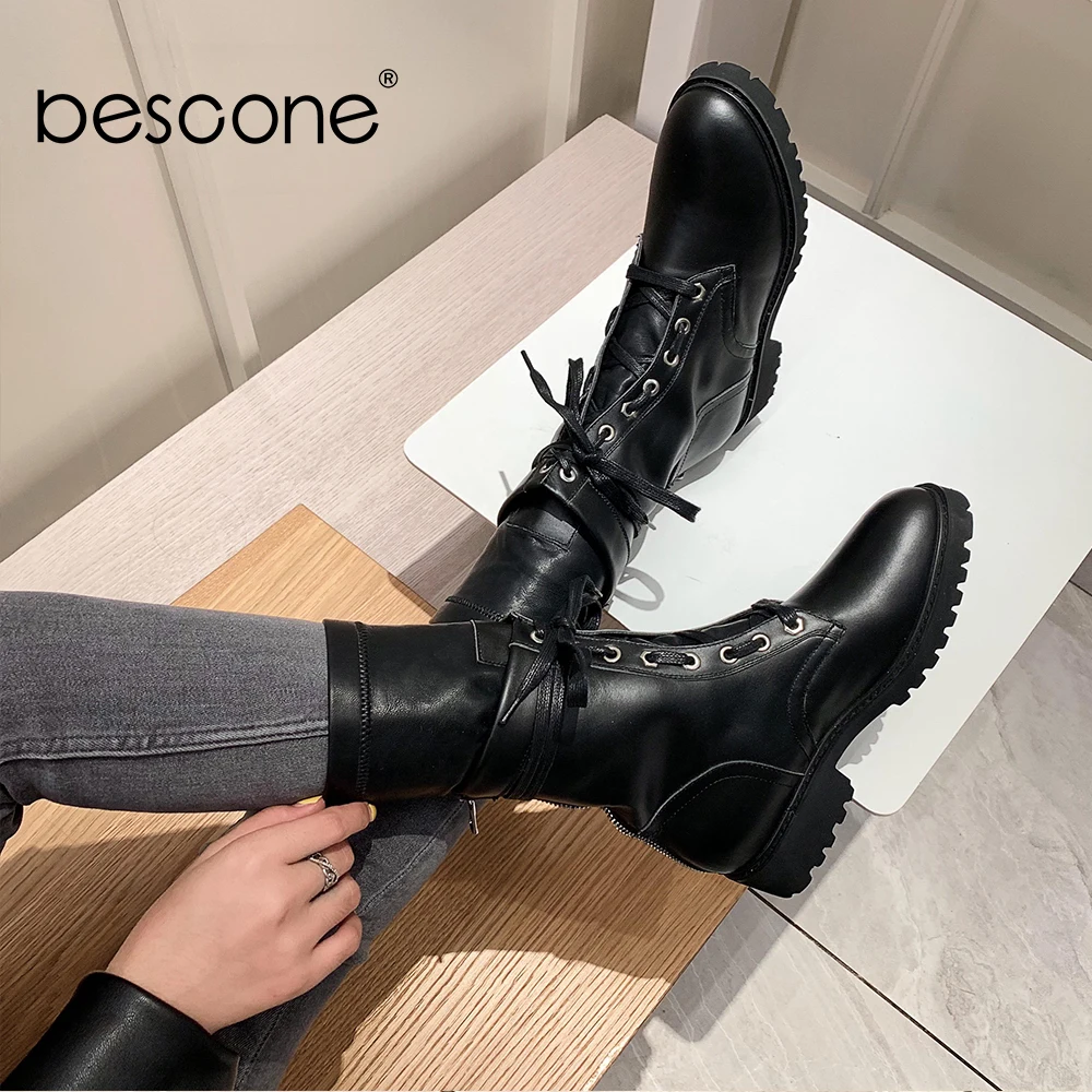 Женские ботинки на среднем каблуке 3 5 см с круглым носком молнии|Женские