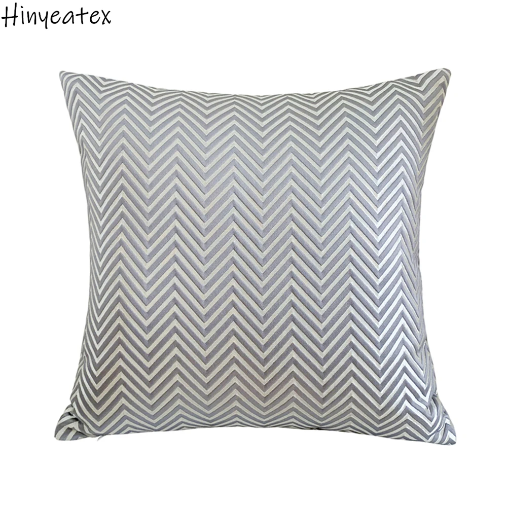 

Contemporary Geometry Gray Zigzag Pillow Case 45x45cm Jacquard Woven Modern Home Indoor Decorative Lumbar Cushion Cover 30x50cm