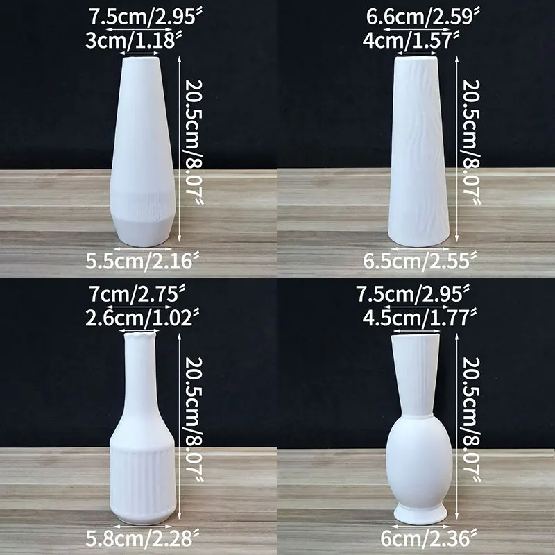 

Korean Ins White Pointed Ceramic Vase Simple Modern Living Room Tv Cabinet Flower Arrangement Home Decoration Ornaments