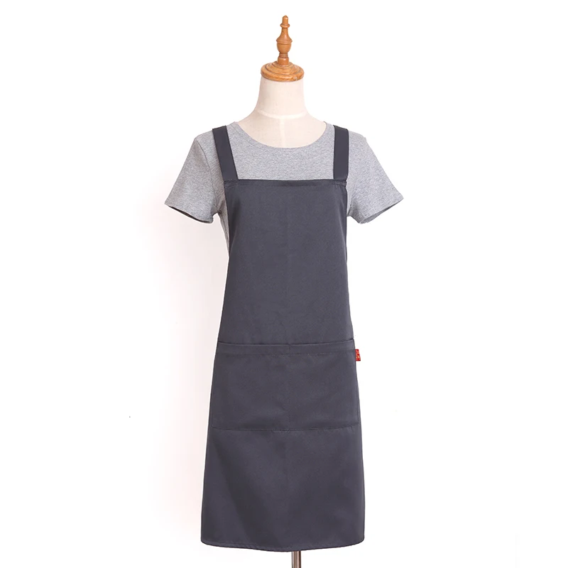 

Bib Apron with Pocket Long Ties for Women Men Chef Kitchen Home Restaurant Cafe Cooking Baking Gardening