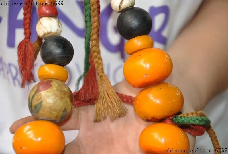 

christmas Tibet Buddhism temple turquoise shell Beeswax pray bead Exorcism amulet necklace halloween