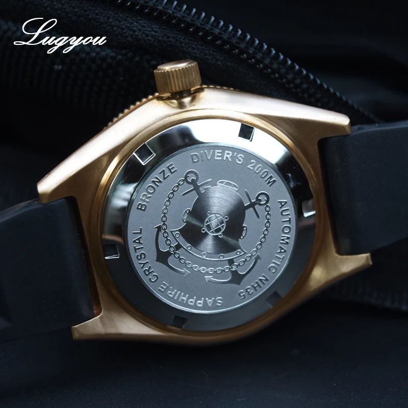 

Cronos Men's Bronze Dive Watch Bubble Convex Sapphire CUSN8 Brass Case NH35 Automatic Movement 200M Water Resistance 62MAS Watch